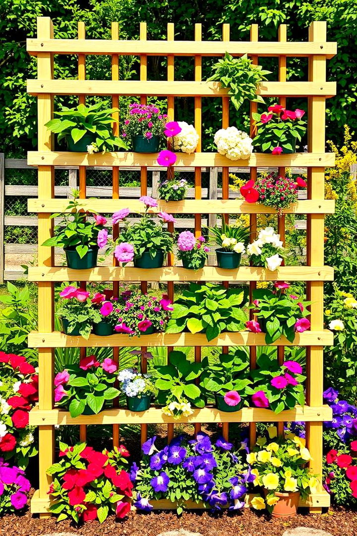 Multi Tiered Trellis Display - 22 Garden Trellis Ideas