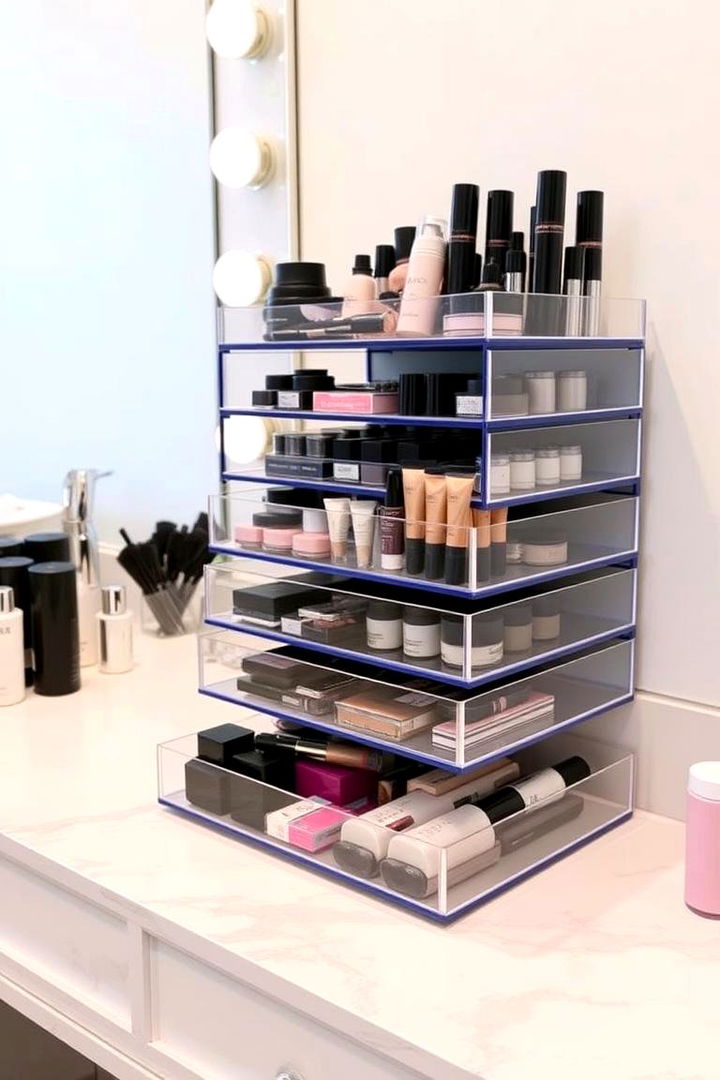 Multi Tiered Vanity Storage Solutions - 22 vanity organization ideas