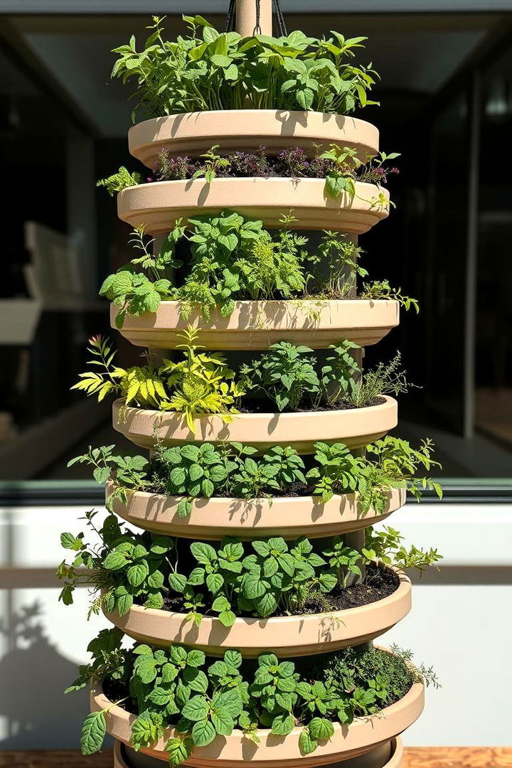 Multi Tiered Vertical Herb Garden - 22 Vertical Garden Ideas