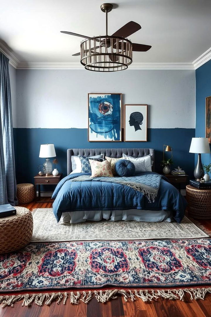 Multi Tone Blue Layers - 22 Blue Bedroom Ideas