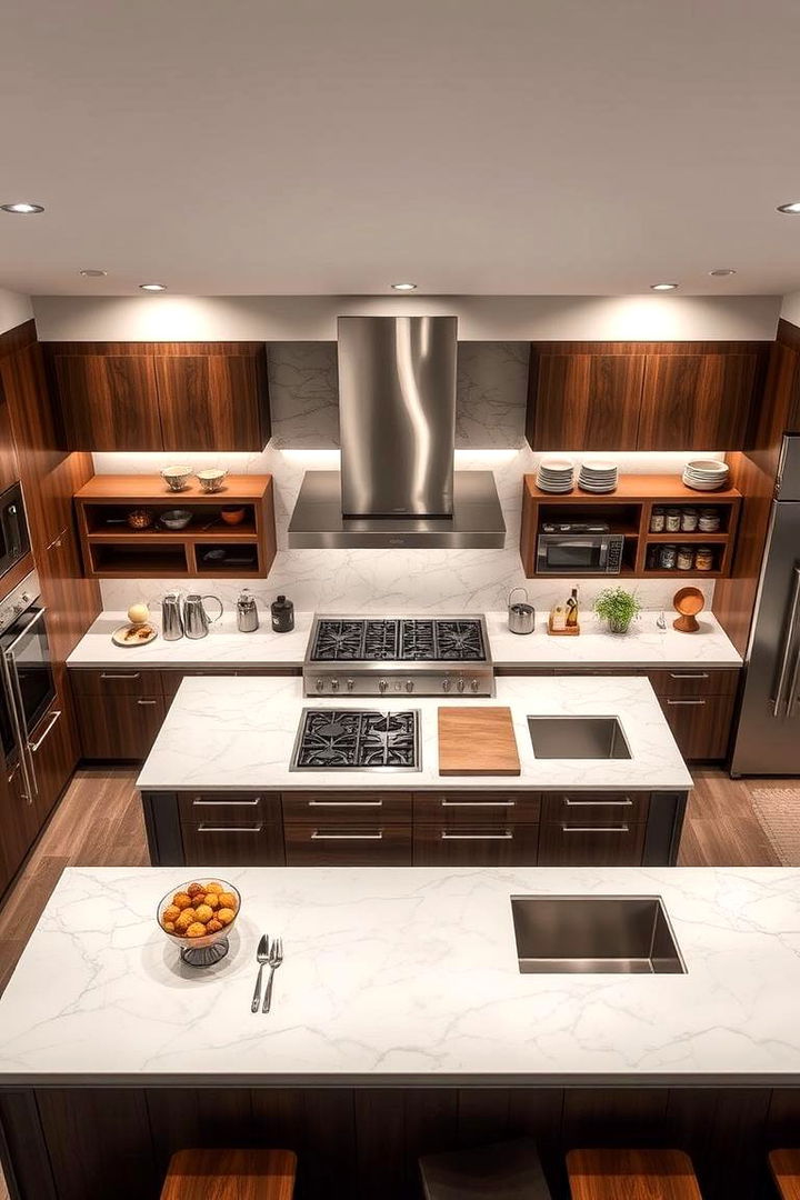 Multi Zone Cooking Areas - 22 Double Island Kitchen Ideas