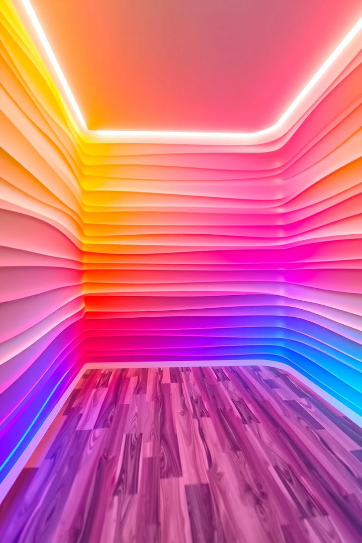 Multi colored Gradients - 22 Tv Accent Wall Ideas