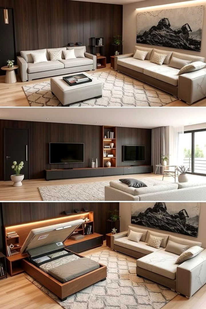 Multi functional Furniture - 22 Minimalist Modern Boho Living Room Ideas