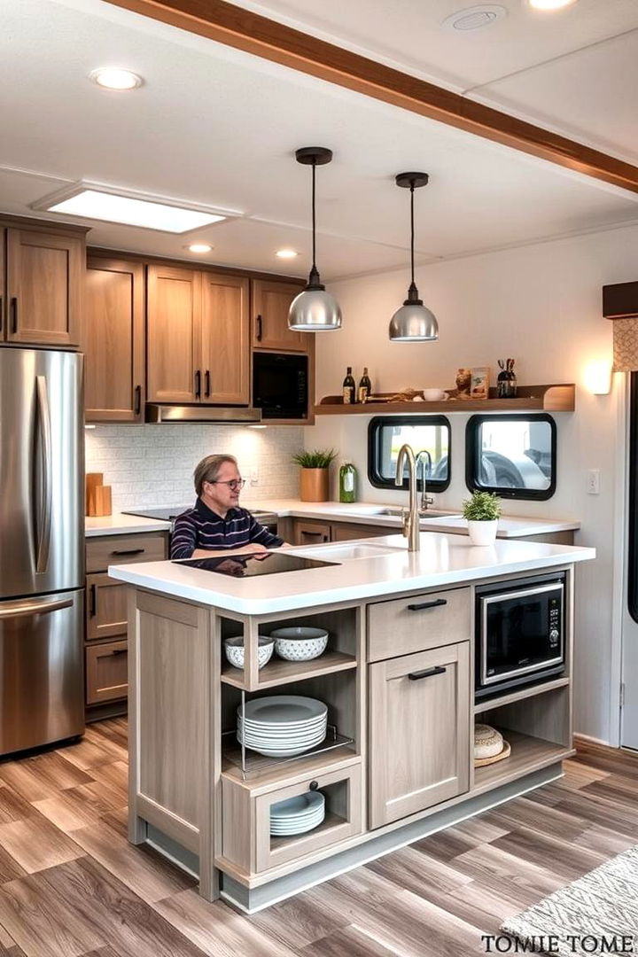 Multi functional Kitchen Islands - 22 Mobile Home Kitchen Ideas