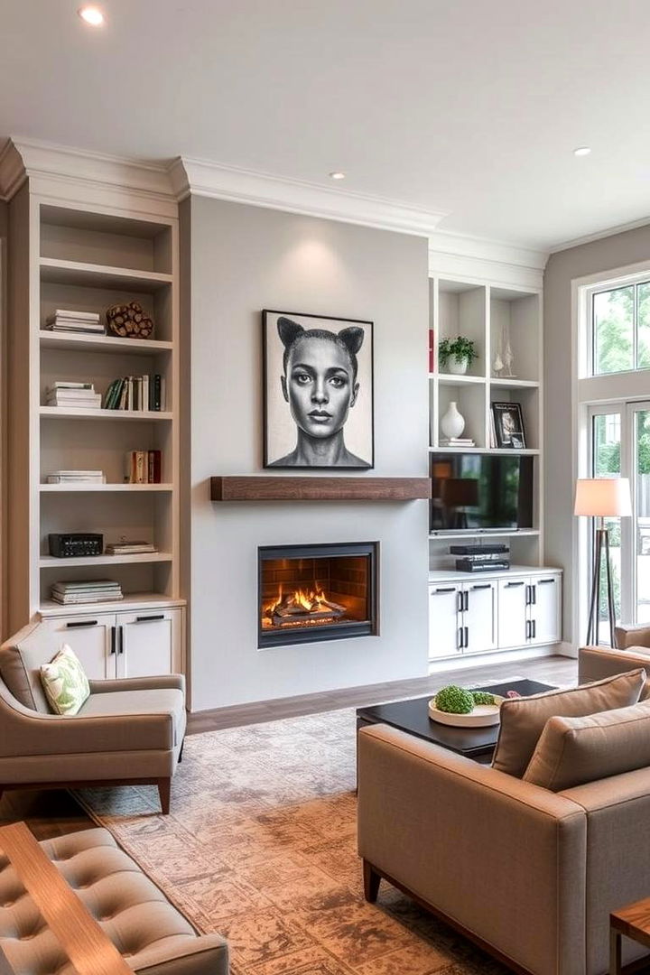 Multi functional Living Space - 22 Floor to Ceiling Fireplace Ideas