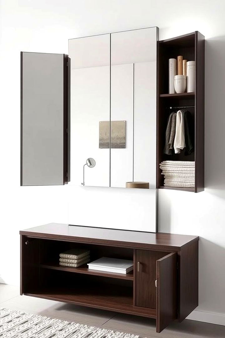 Multi functional Mirror with Storage - 22 Bathroom Closet Ideas