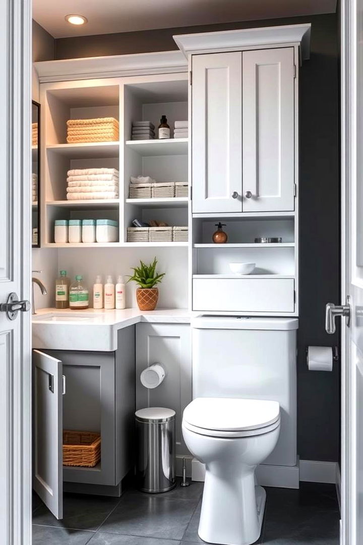 Multi functional Storage and Organization - 22 Apartment Bathroom Ideas