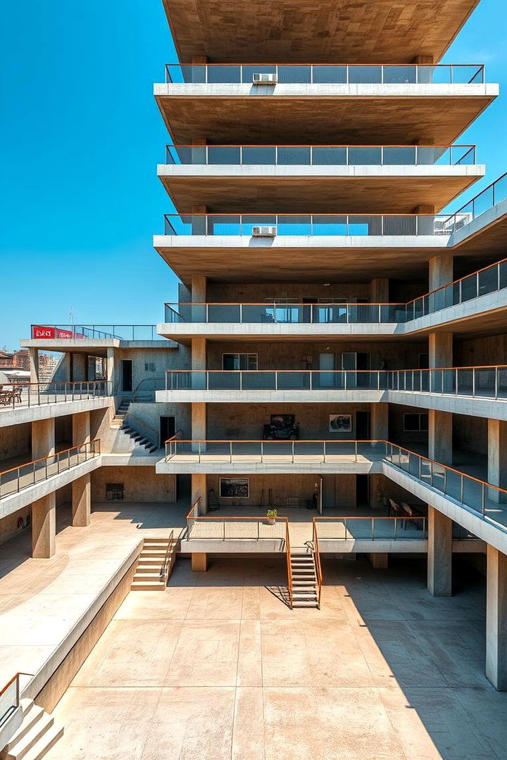 Multi level Platforms to Define Outdoor Spaces - 22 Concrete Deck Ideas