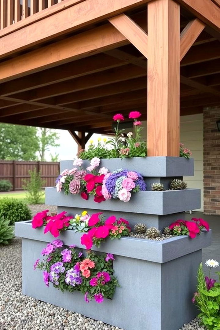Multi tiered Planter Design - 22 Under Deck Landscaping Ideas