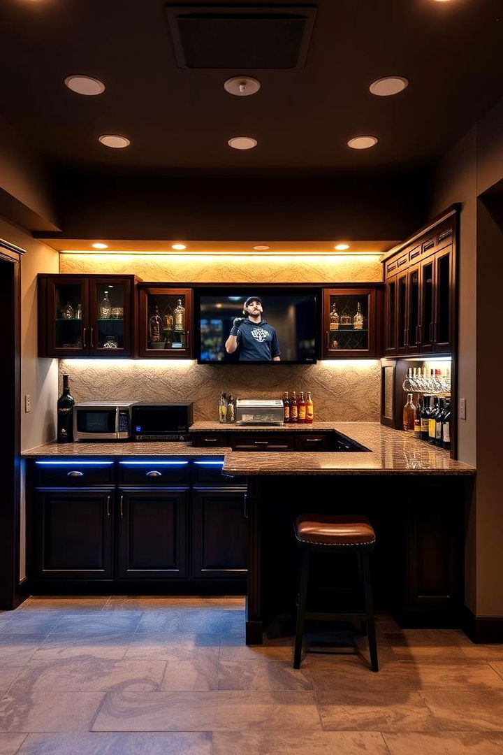 Multifunctional Bar Area - 22 Man Cave Living Room Ideas