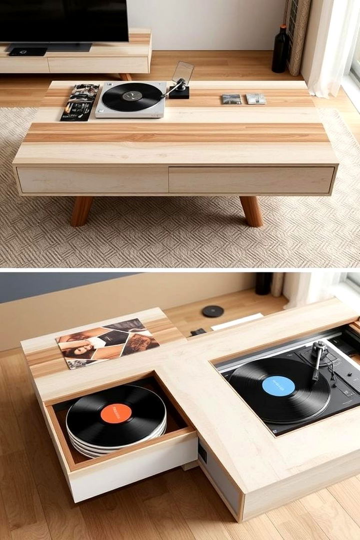 Multifunctional Coffee Tables - 22 Vinyl Record Storage Ideas