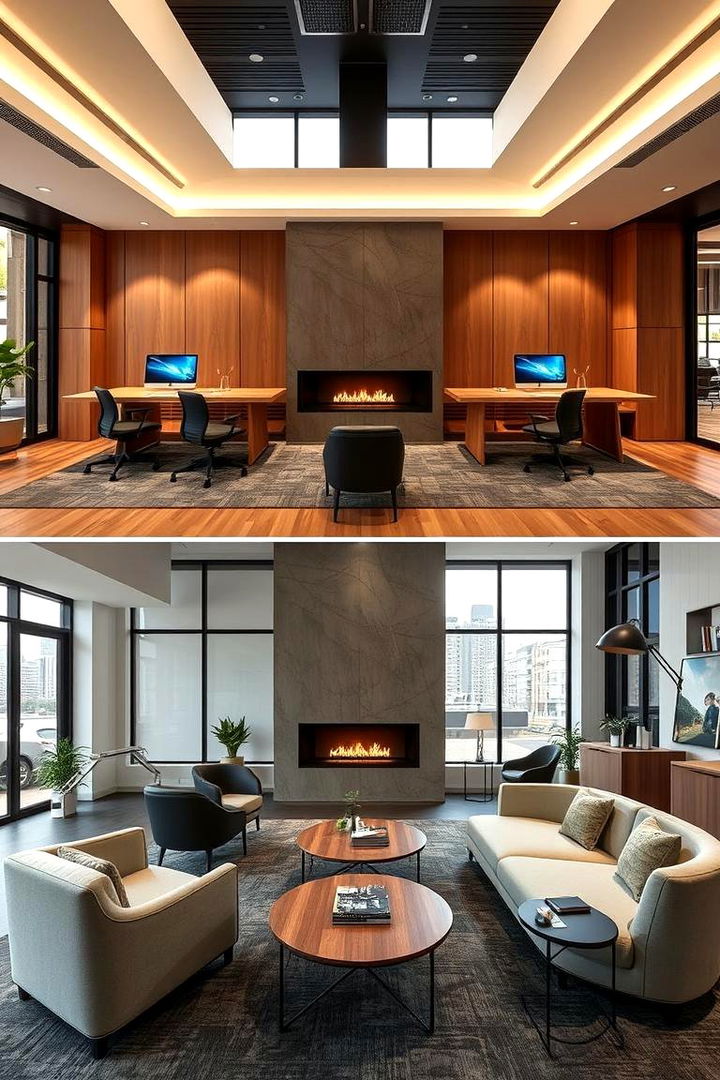 Multifunctional Design for Dynamic Workspaces - 22 Home Office With Fireplace Ideas