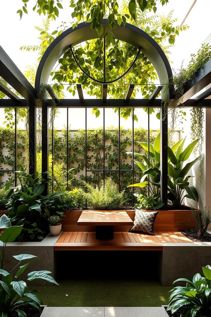 Multifunctional Dividers with Integrated Seating - 22 Garden Divider Ideas