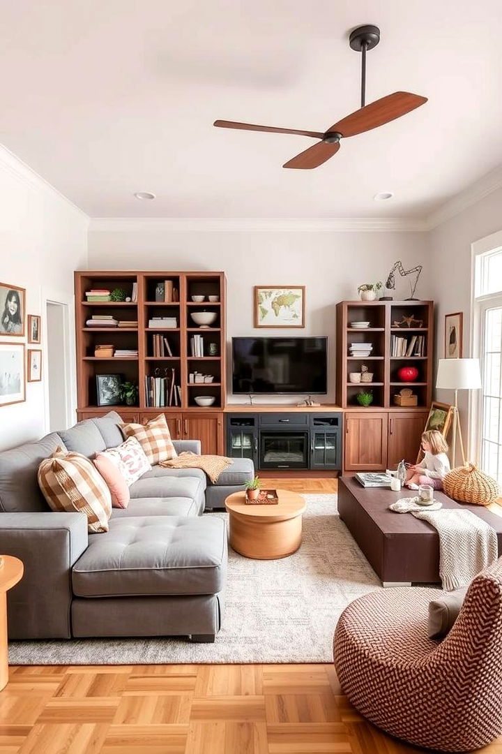 Multifunctional Family Room Scenario - 22 Sectional Living Room Ideas