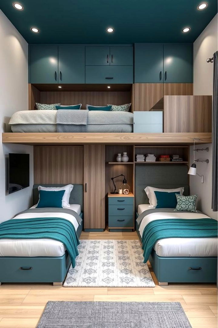 Multifunctional Layout Design - 22 Teal and Grey Bedroom Ideas
