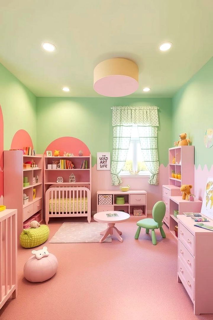 Multifunctional Play Zones - 22 Pink and Green Nursery Ideas