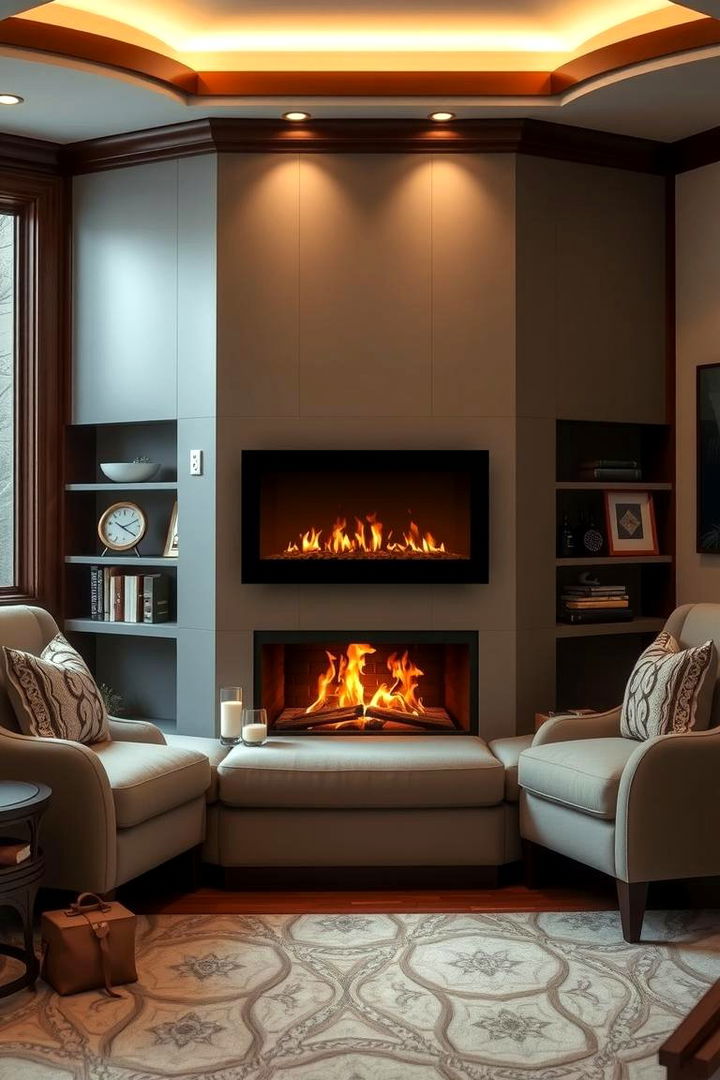Multifunctional Space Corner Gas Fireplace - 22 Corner Gas Fireplace Ideas