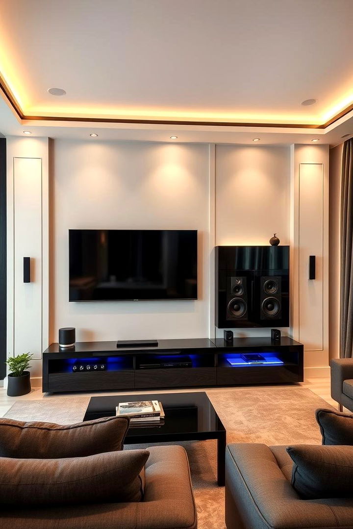 Multimedia and Entertainment Hub - 22 Cream and Black Living Room Ideas