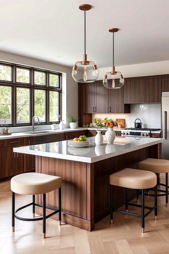 Multipurpose Kitchen Islands with Cashmere Accents - 22 Cashmere Kitchen Ideas