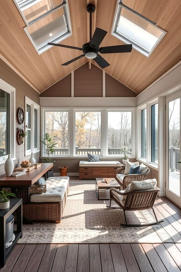 Multipurpose Living Hub - 22 Sunroom and Deck Combo Ideas