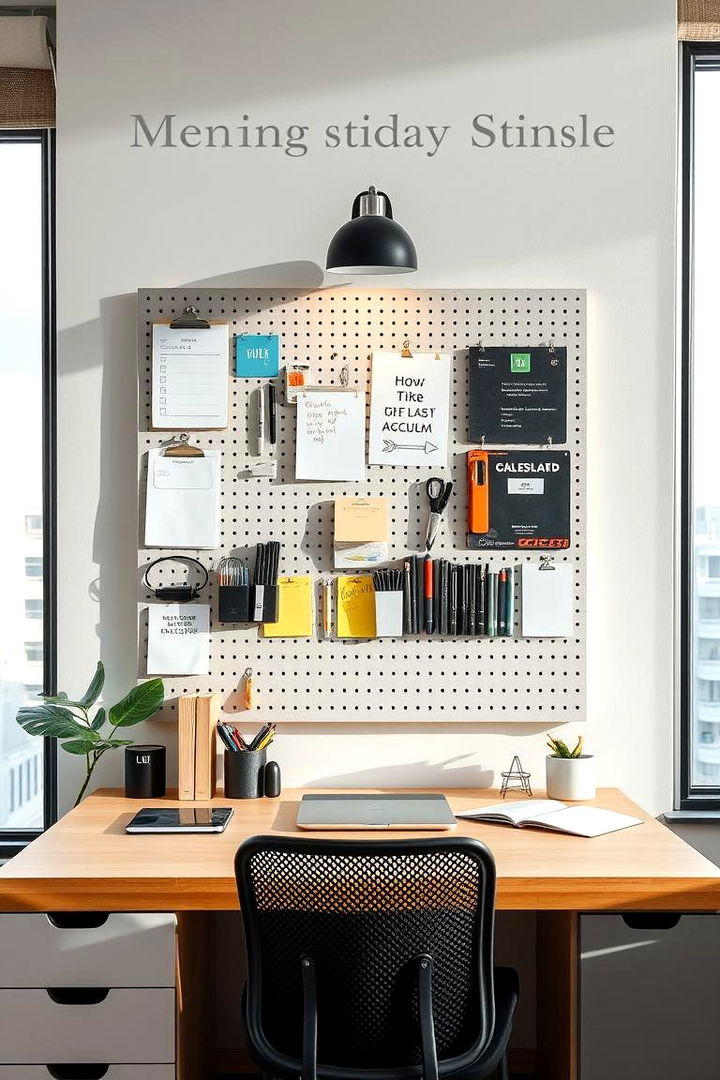 Multipurpose Study Space Pegboard - 22 Pegboard Ideas