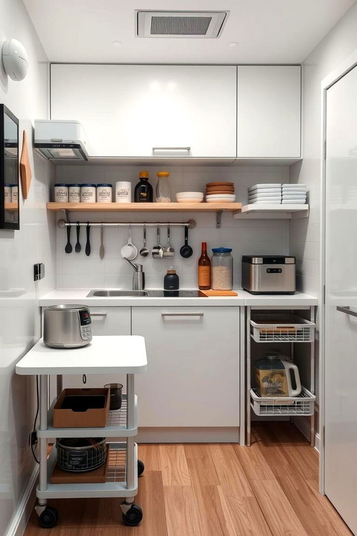 Multipurpose Utilities for Space Efficiency - 22 Small White Kitchen Ideas