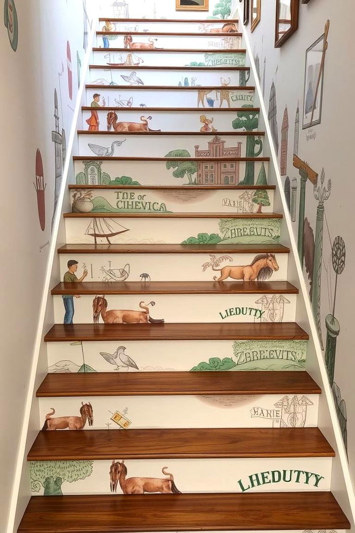 Mural Inspired Staircase - 22 Painted Stair Ideas