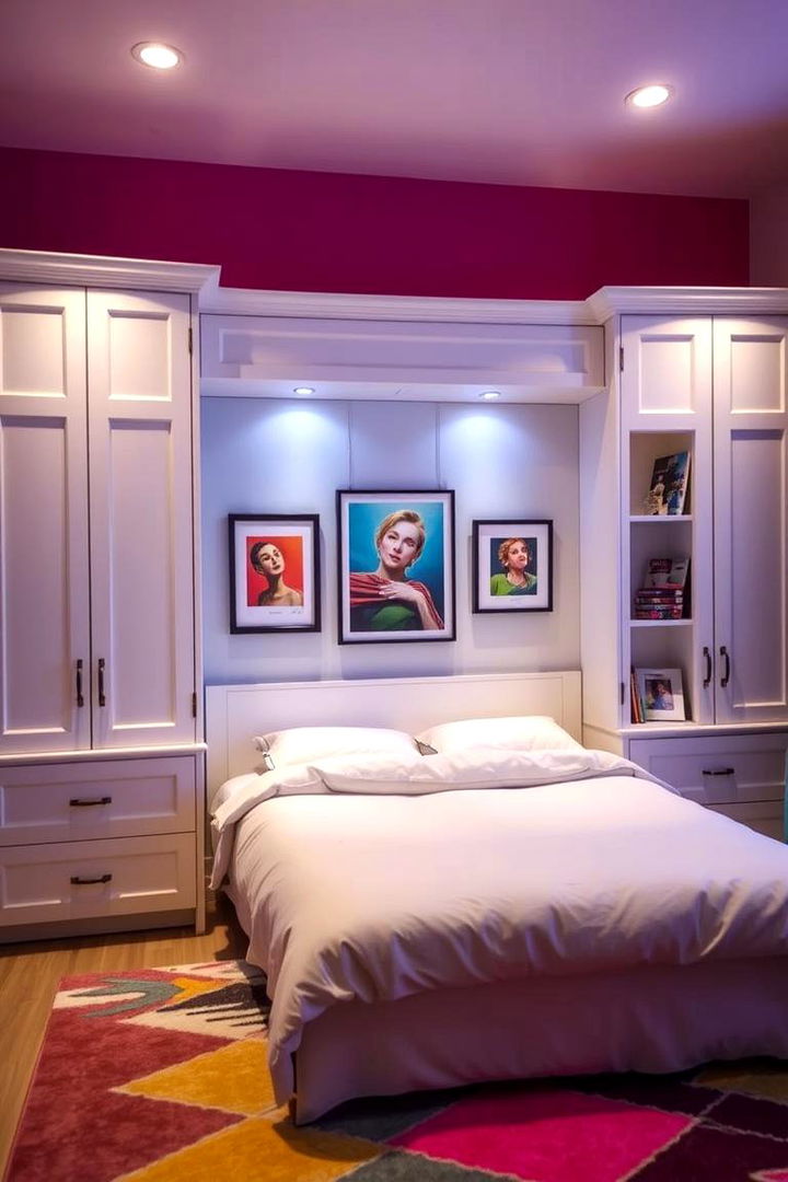 Murphy Bed with Art Display Feature - 22 Murphy Bed Ideas