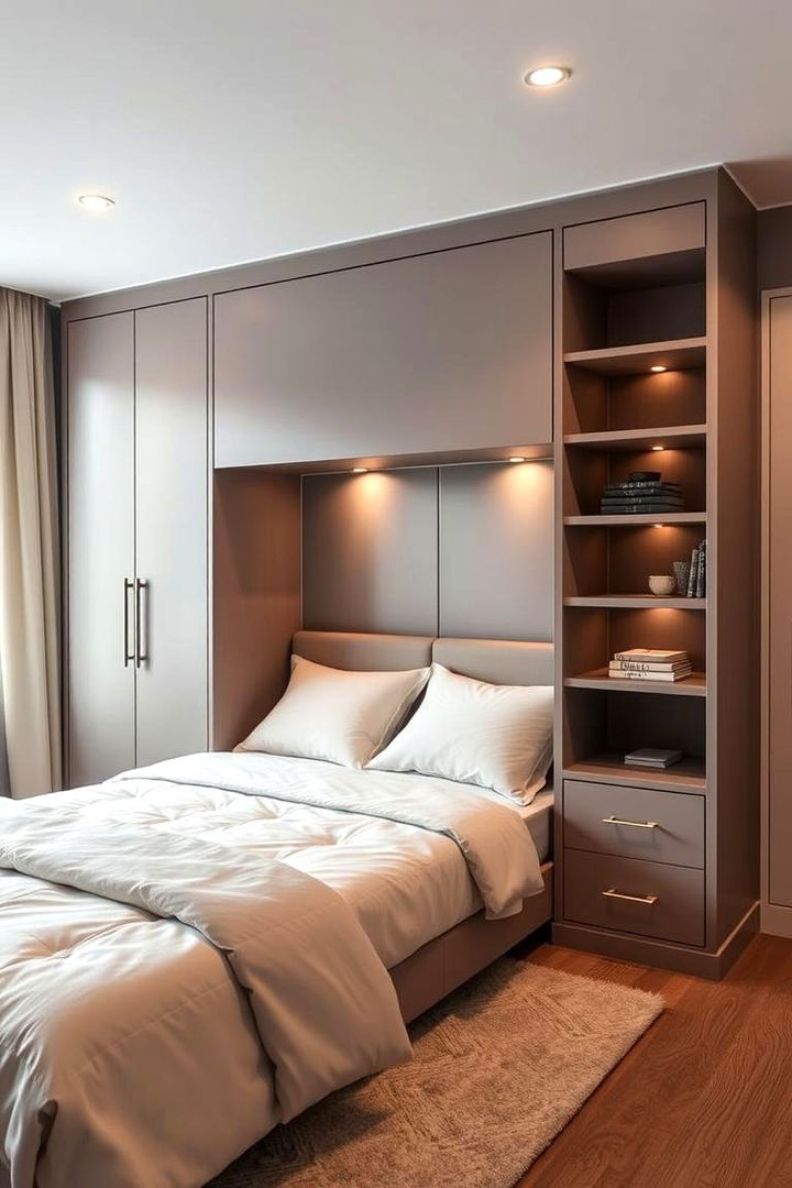 Murphy Bed with Storage - 22 small bedroom storage ideas