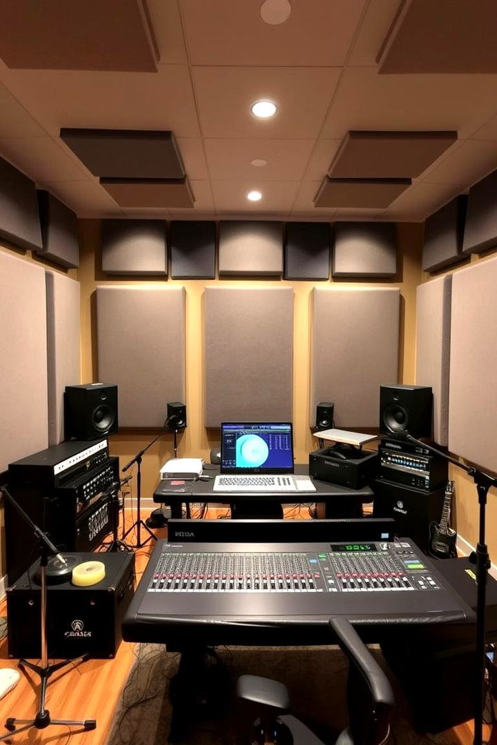 Music Production Studio - 22 Black Man Cave Ideas