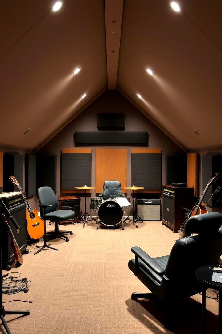 Music Studio Sanctuary in Attic - 22 attic room ideas