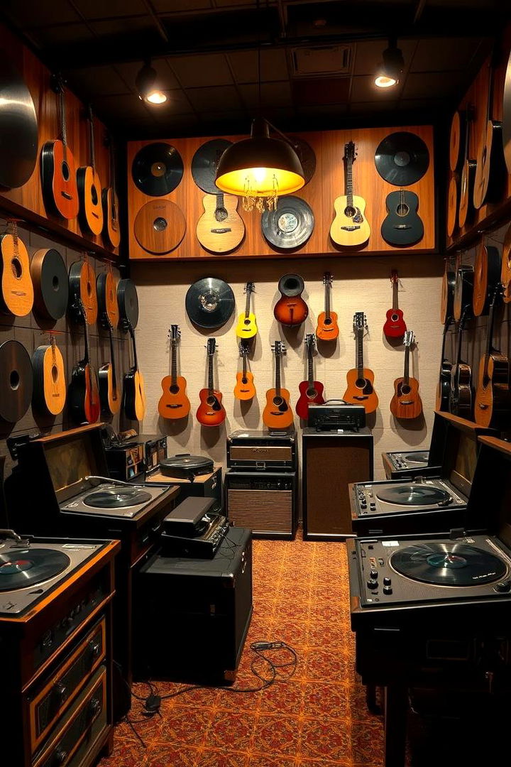 Music Themed Sanctuary - 22 Man Cave Bedroom Ideas