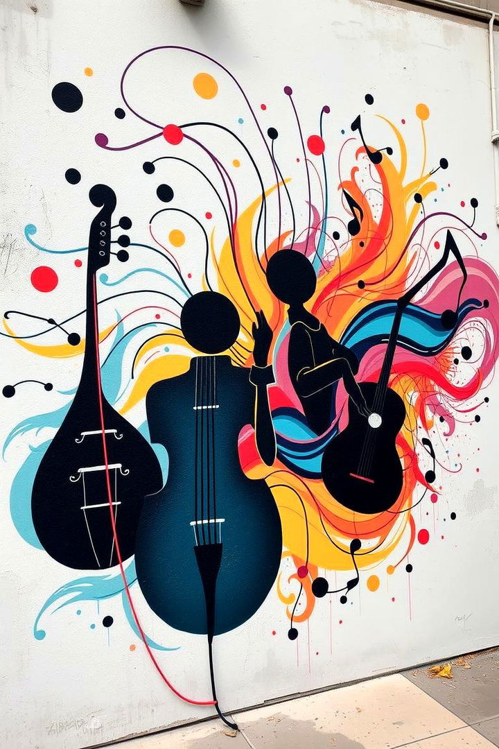 Musical and Rhythmically Inspired Murals - 22 Garage Door Murals
