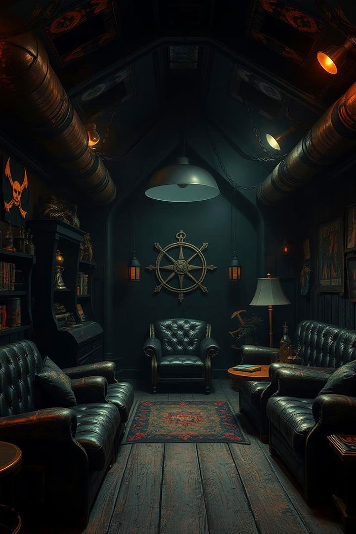 Mysterious Black Pirate Hideout - 22 Pirate-themed Bedroom Ideas