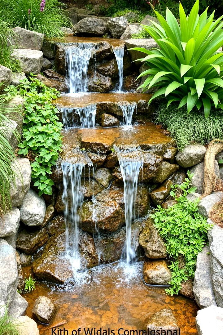 Native Plant Integrated Feature - 22 Pondless Waterfall Design Ideas
