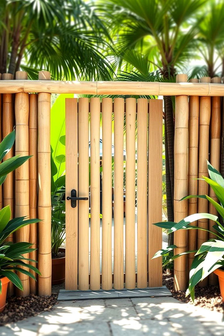Natural Bamboo Rustic Entrance - 22 garden gate ideas