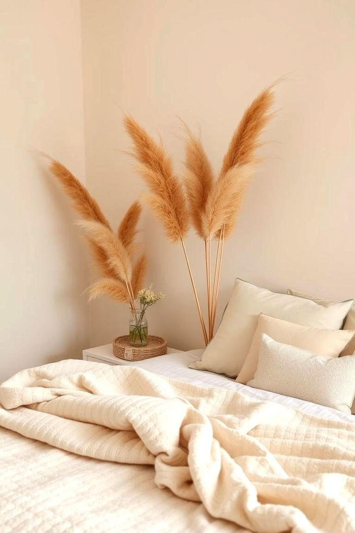 Natural Bedroom Oasis - 22 Pampas Grass Decor Ideas