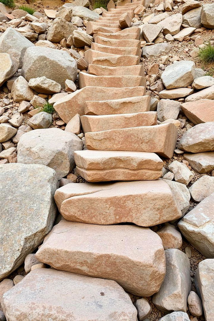 Natural Boulder Steps - 22 Natural Walkway Ideas