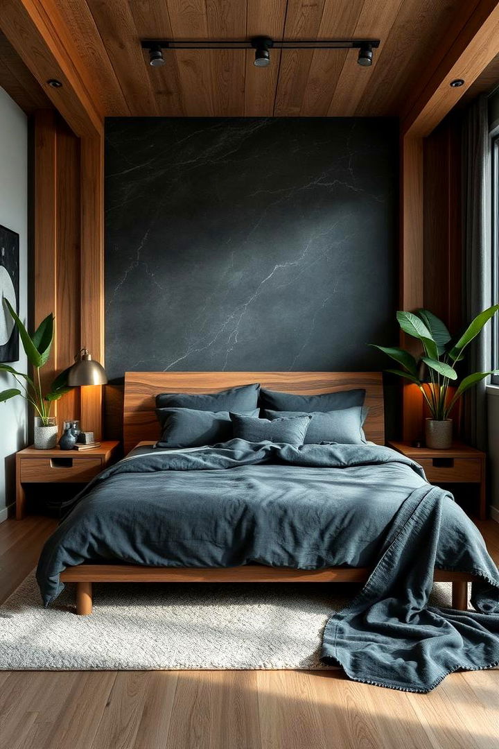 Natural Charcoal Elements - 22 Charcoal Bedroom Ideas