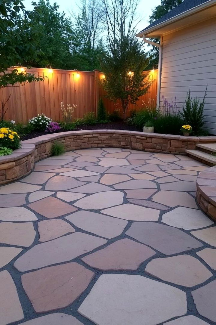 Natural Earth Toned Stone Patio - 22 Stone Patio Ideas