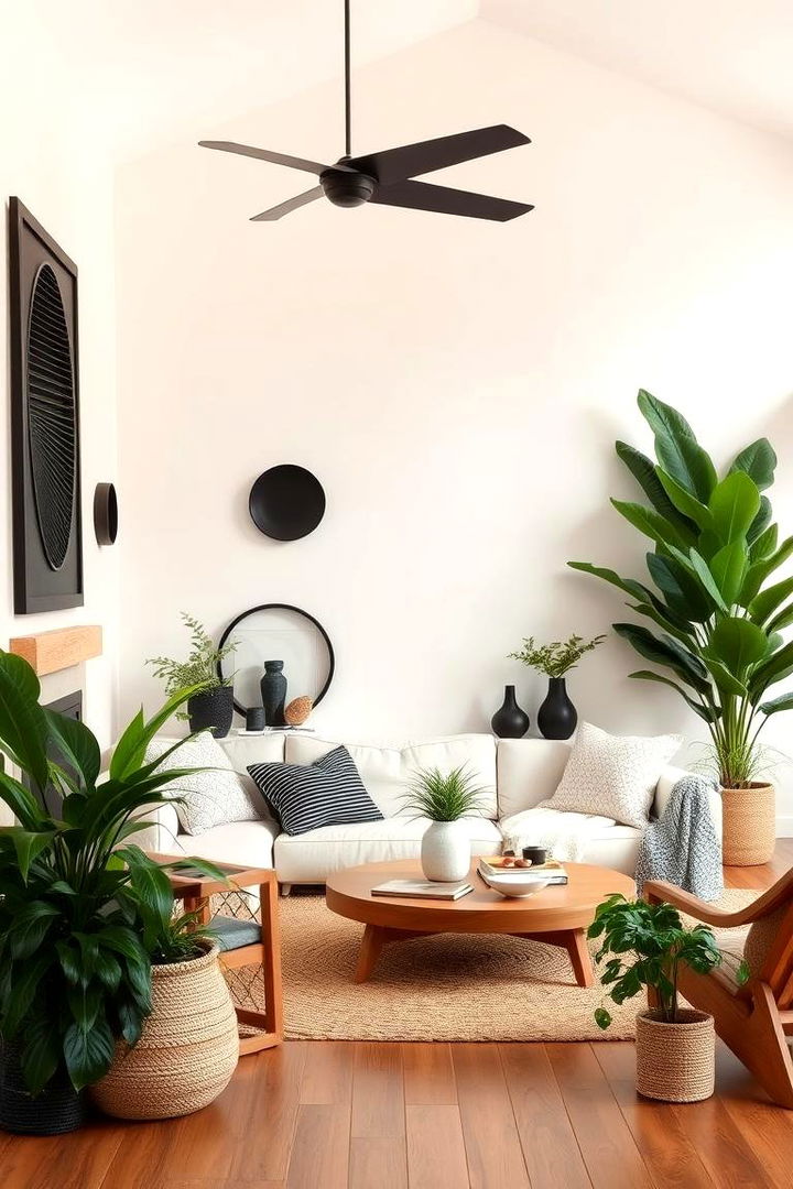 Natural Elements Infusion - 22 Cream and Black Living Room Ideas