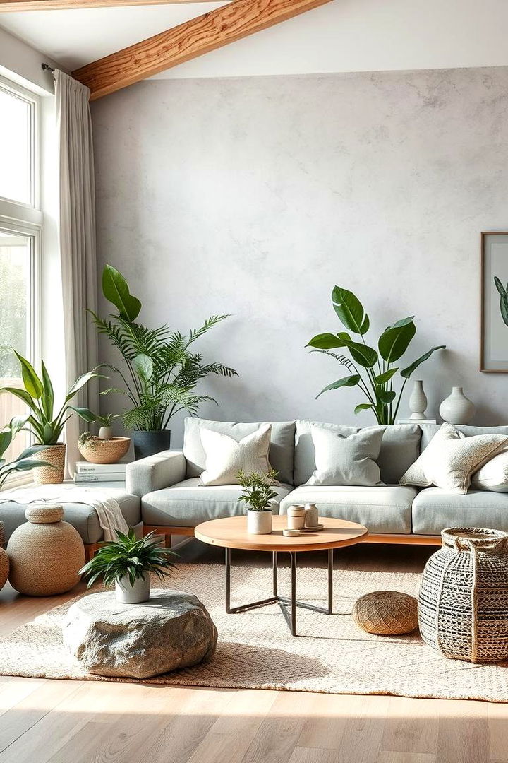 Natural Elements Integration - 22 Grey and Beige Living Room Ideas