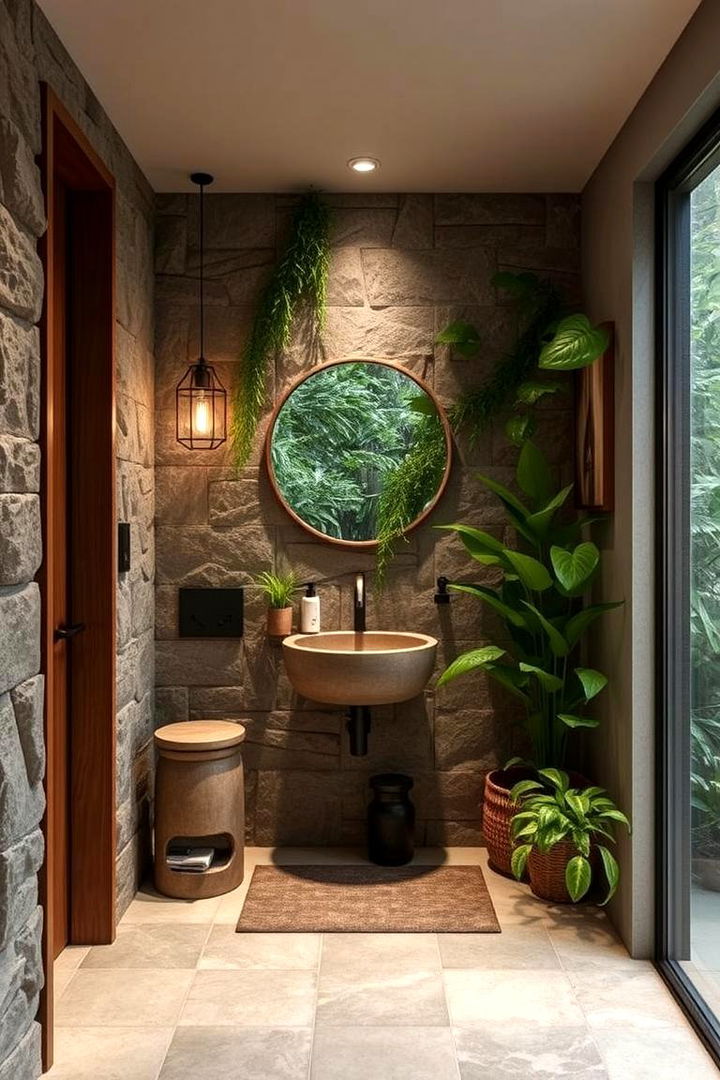 Natural Elements Integration - 22 Half Bathroom Ideas