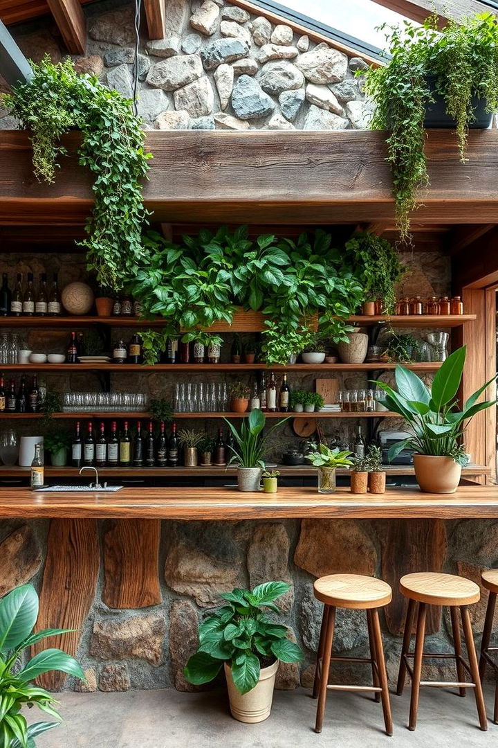 Natural Elements Integration Bar - 22 Kitchen Bar Ideas