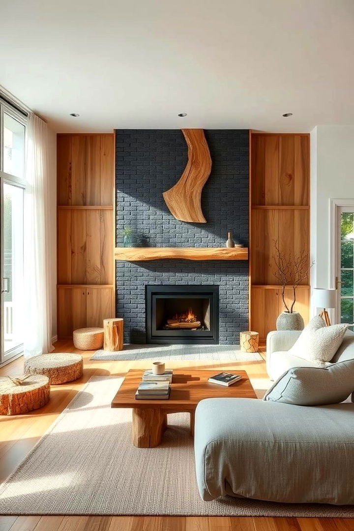 Natural Elements Integration - 22 Black Brick Fireplace Ideas