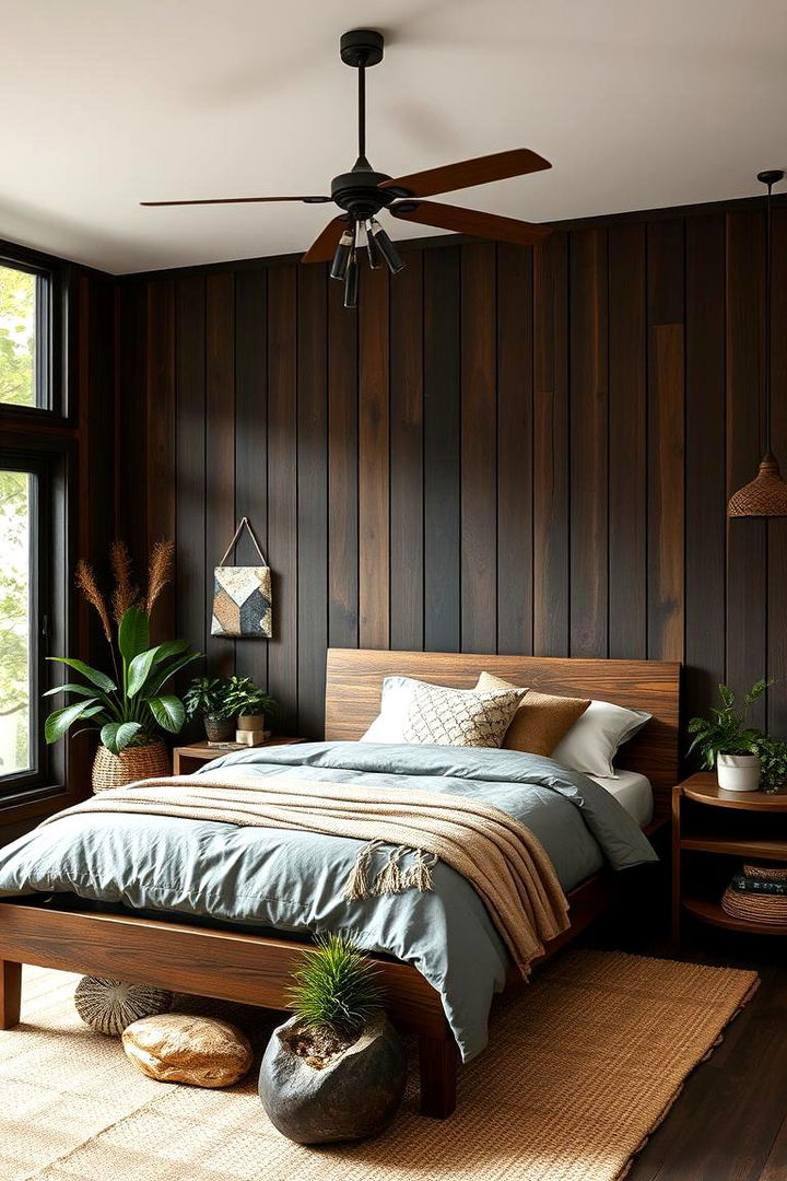 Natural Elements in Dark Wood Rooms - 22 Dark Wood Bedroom Ideas
