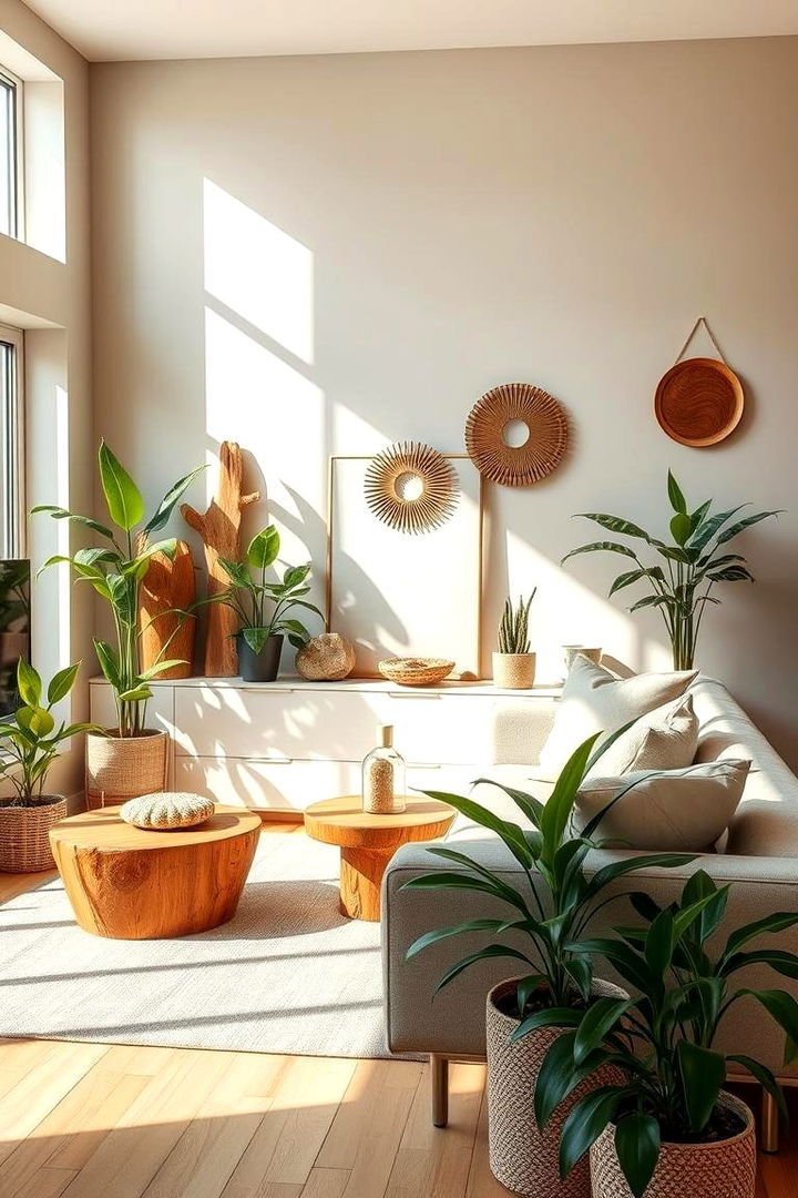 Natural Elements in Greige - 22 Greige Living Room Ideas
