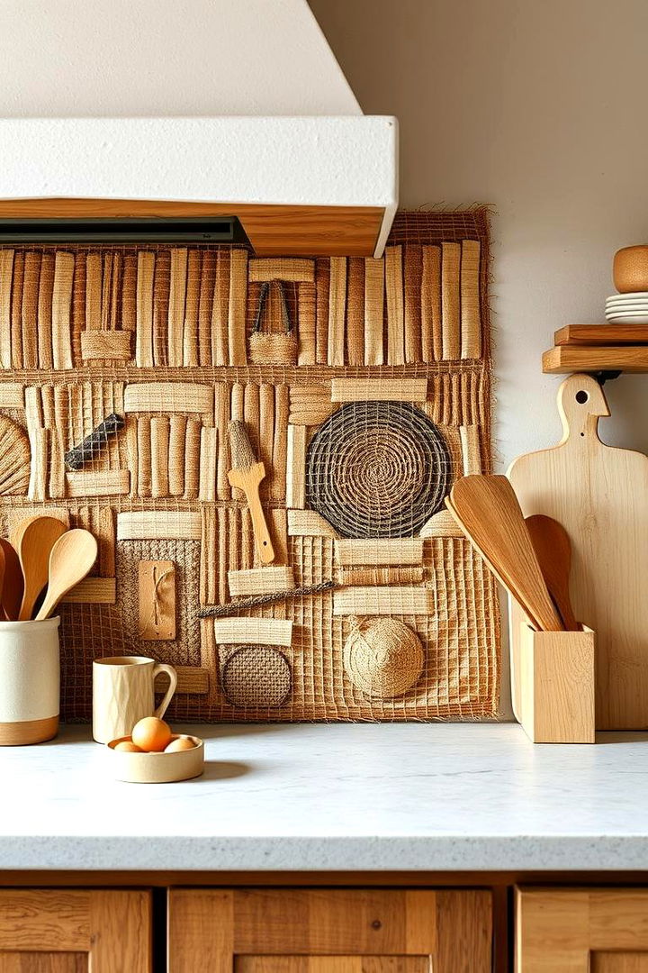 Natural Fiber Backsplash Ideas - 22 Primitive Kitchen Ideas