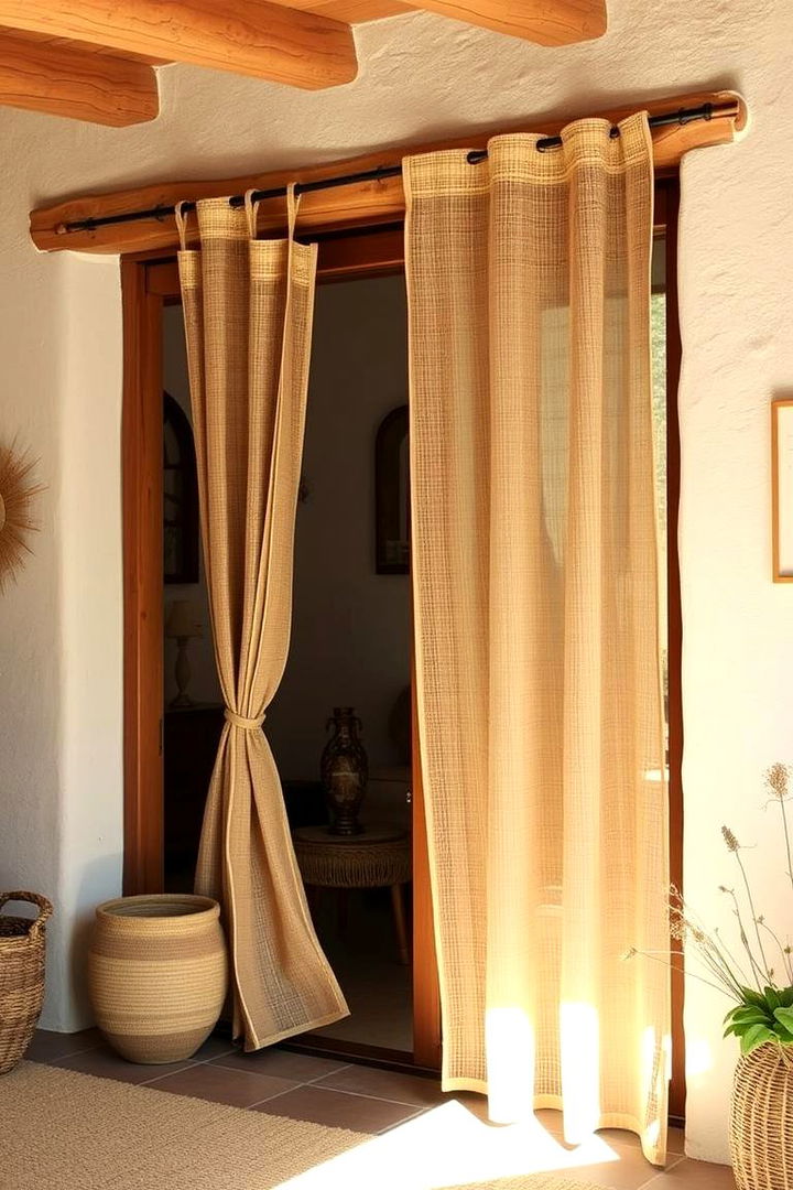Natural Fiber Inspirations - 22 Sliding Door Curtain Ideas