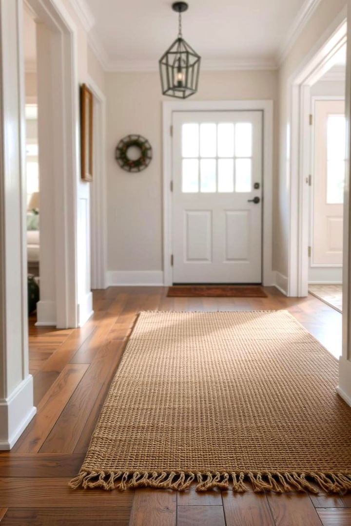 Natural Fiber Rug Warmth - 22 Farmhouse Entryway Ideas